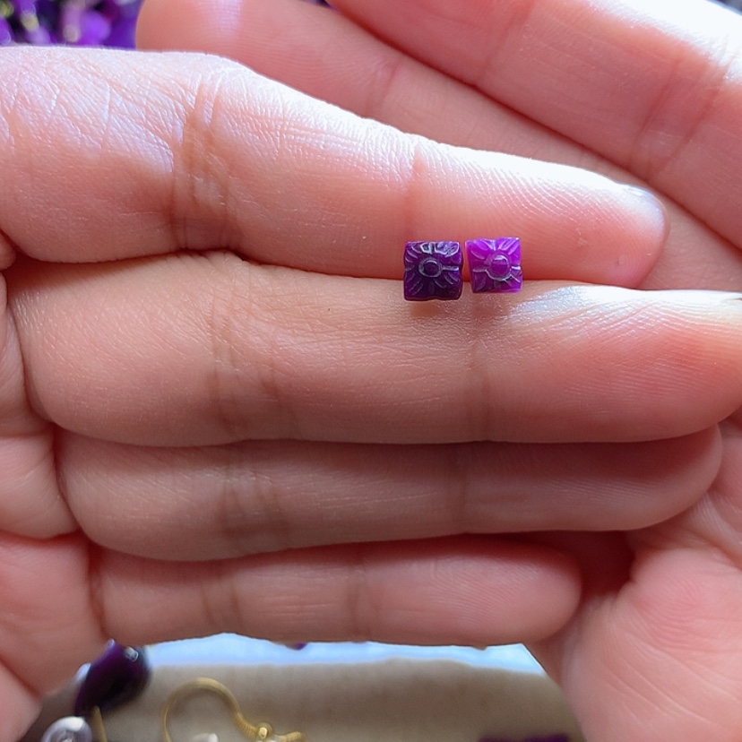 【闪购商品】苏纪石（舒俱来）耳钉银S925镶嵌