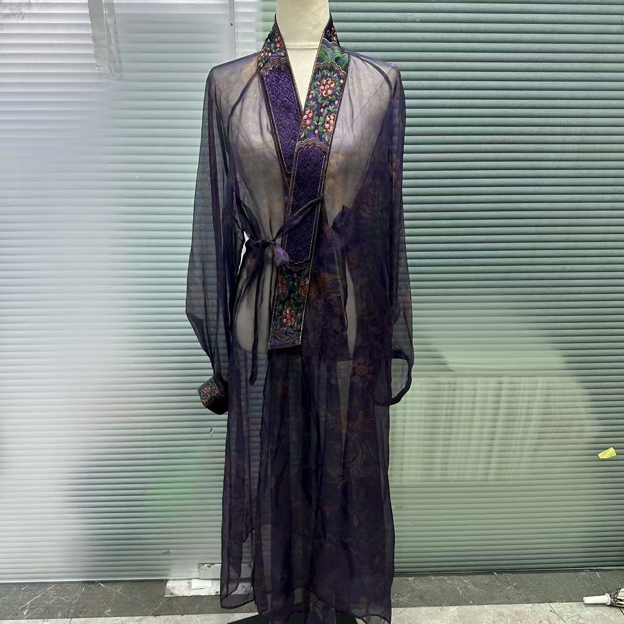 复古繁花刺绣长款外披25SS19D