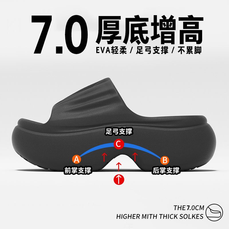 厚底增高拖鞋女款2025新款爆款夏季沙滩防滑上班外出拖鞋女士外穿