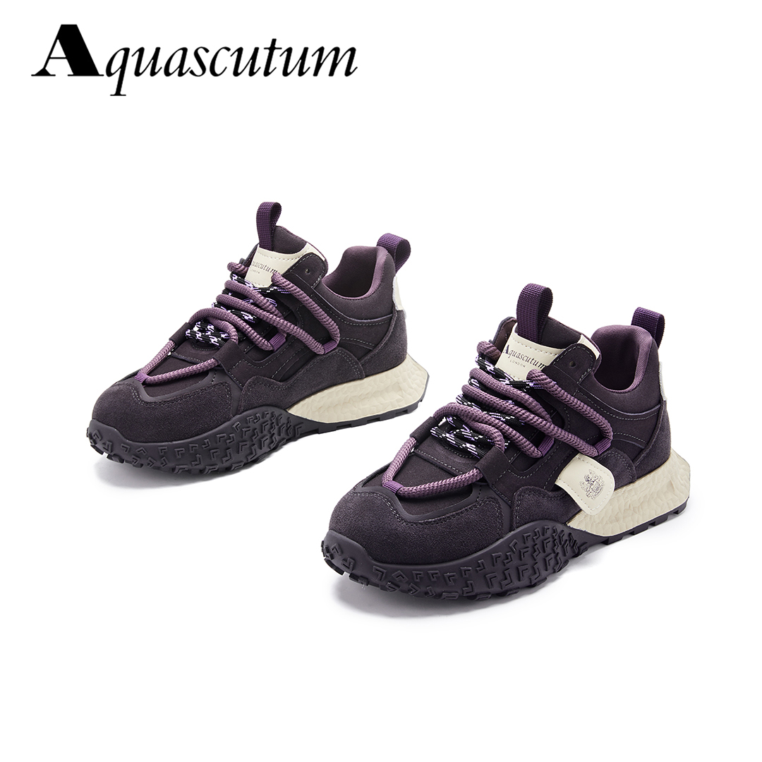 Aquascutum/雅格狮丹厚底增高百搭复古休闲鞋2025春夏欧式德训鞋