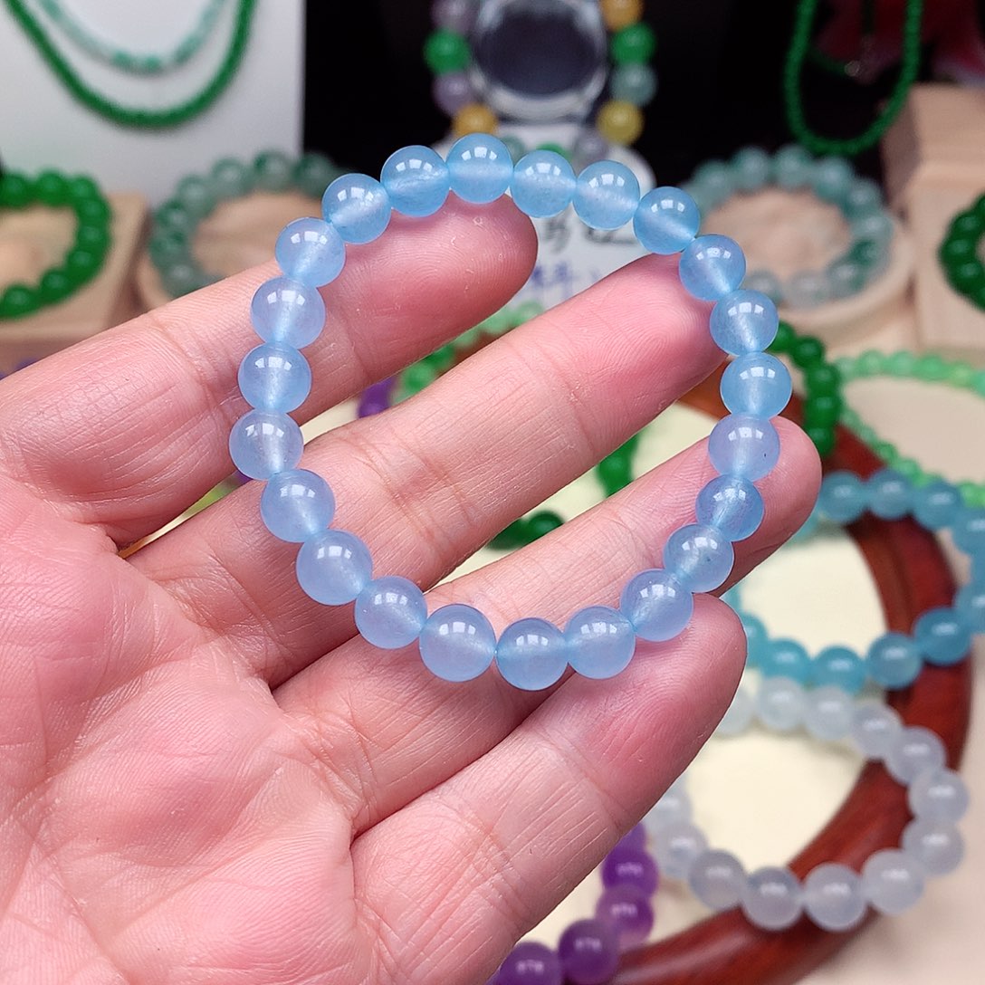 翡翠未镶嵌颈饰卡8翡翠珠链男女款09