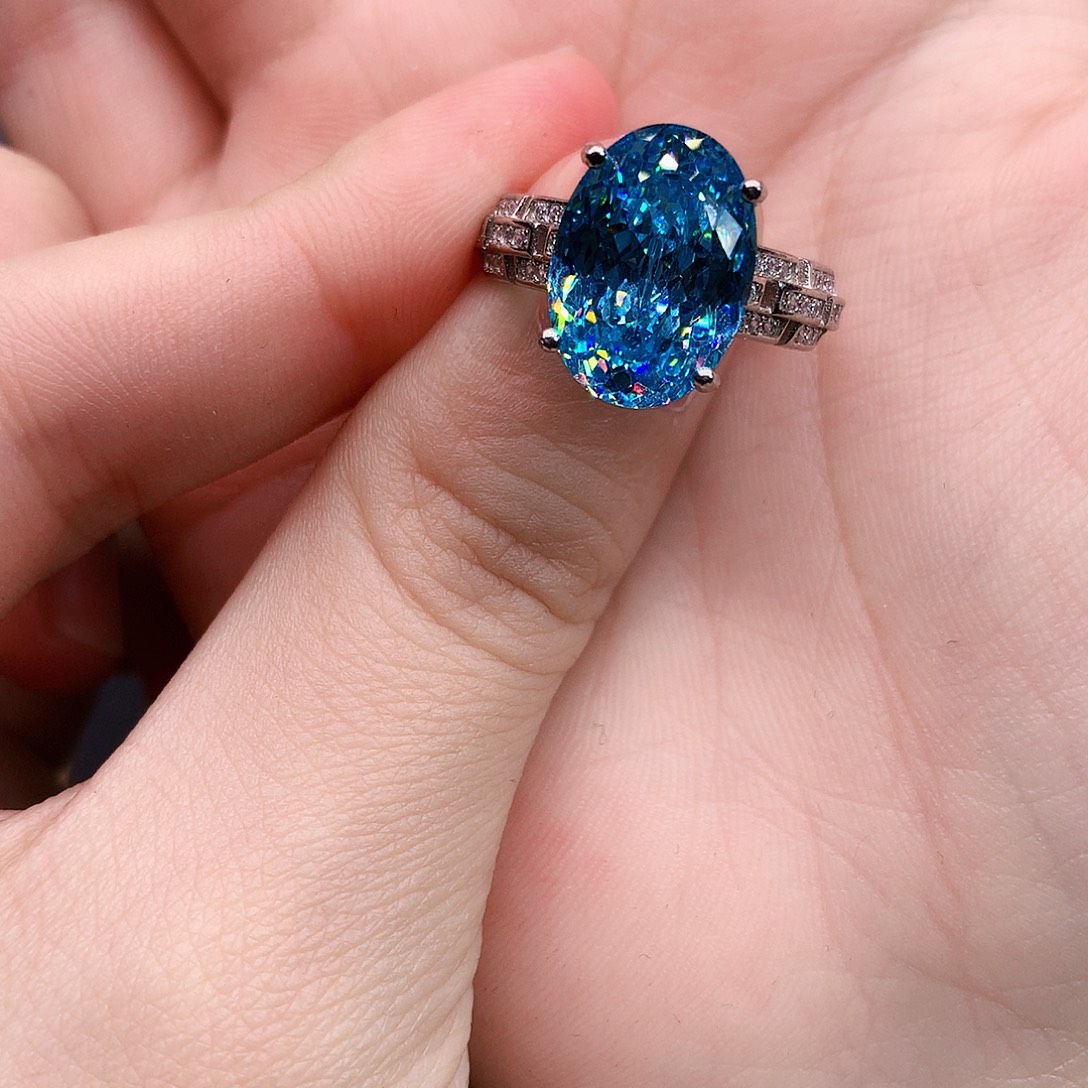 足银帕拉伊巴大颗粒戒指