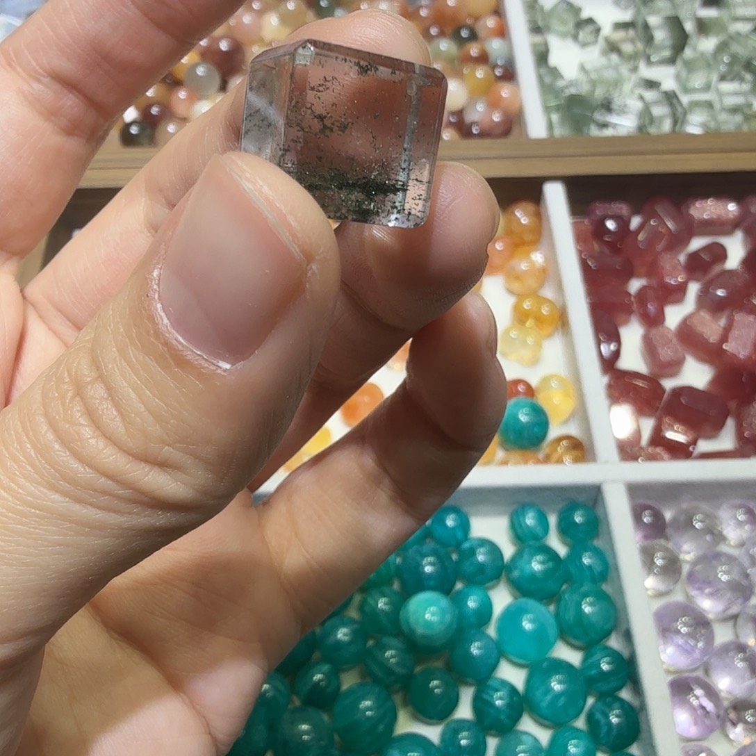 水晶手链未镶嵌绿幽灵千层打孔洗孔不退换