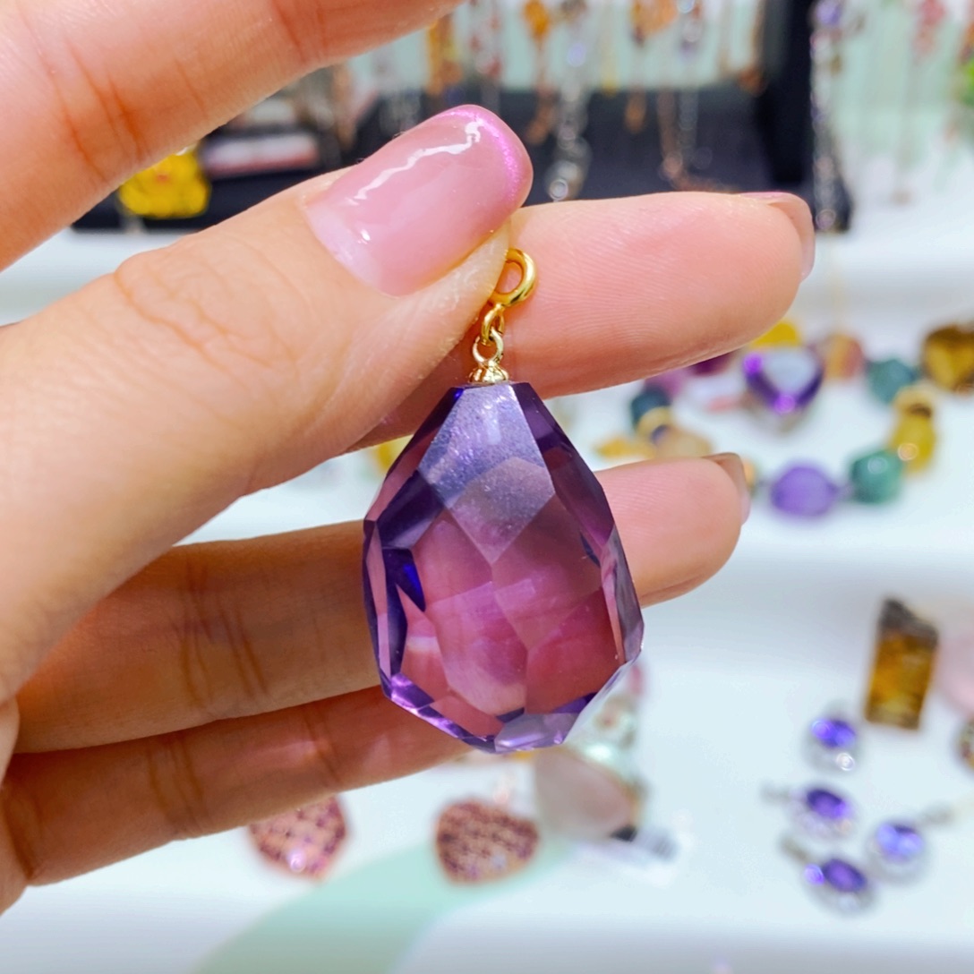 吊坠(赠链)银S925镶嵌紫晶