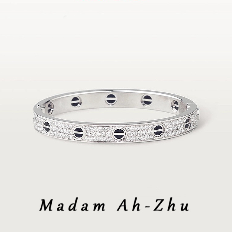 合金合成锆石手镯 新款 黑色满天星满钻高定高奢高版本手镯