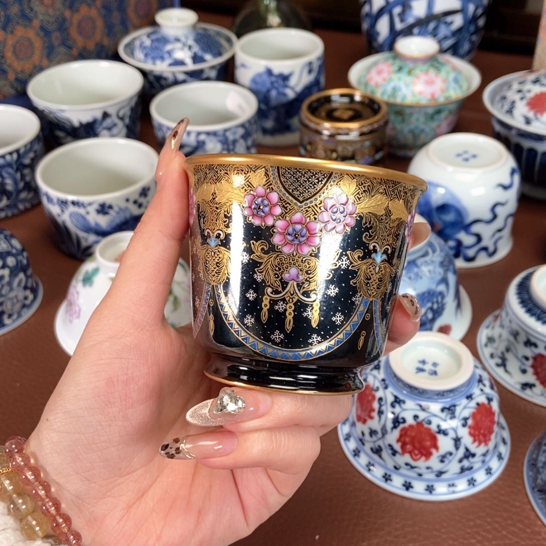 溢珍堂梦彩莲珠马蹄杯