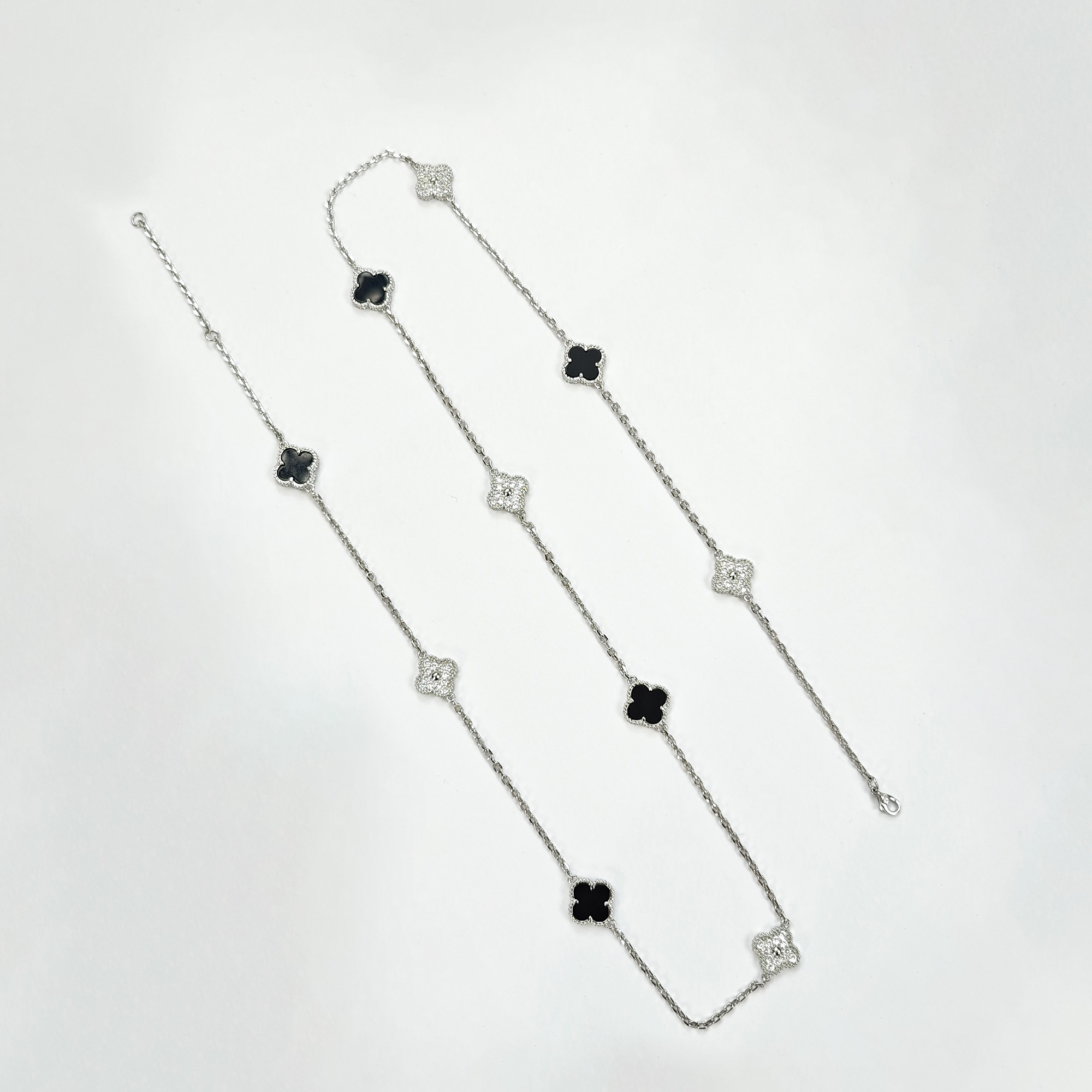 合金项链 【黑色四叶草毛衣链】周长89cm毛衣链新款百搭项链HC33805