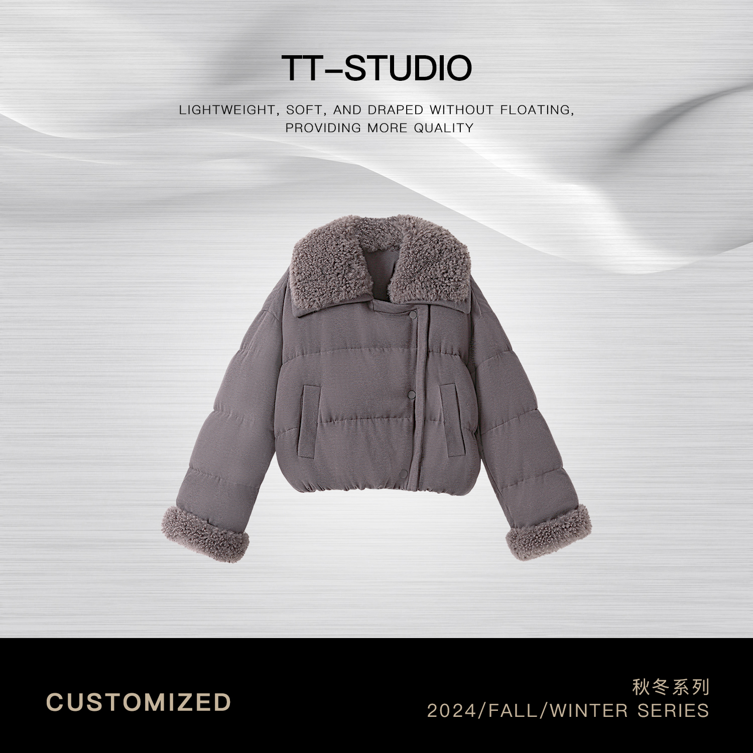 TT【雪纳瑞】90%白鹅绒山羊毛绒毛领保暖羽绒服轻薄TT-MYFL24474