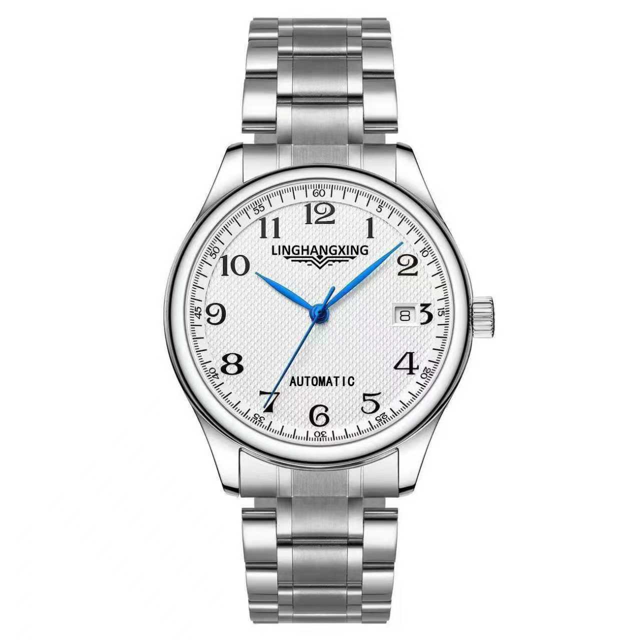 L名将钢带-全自动机械表防水日历镂空腕表男士纯机械腕表