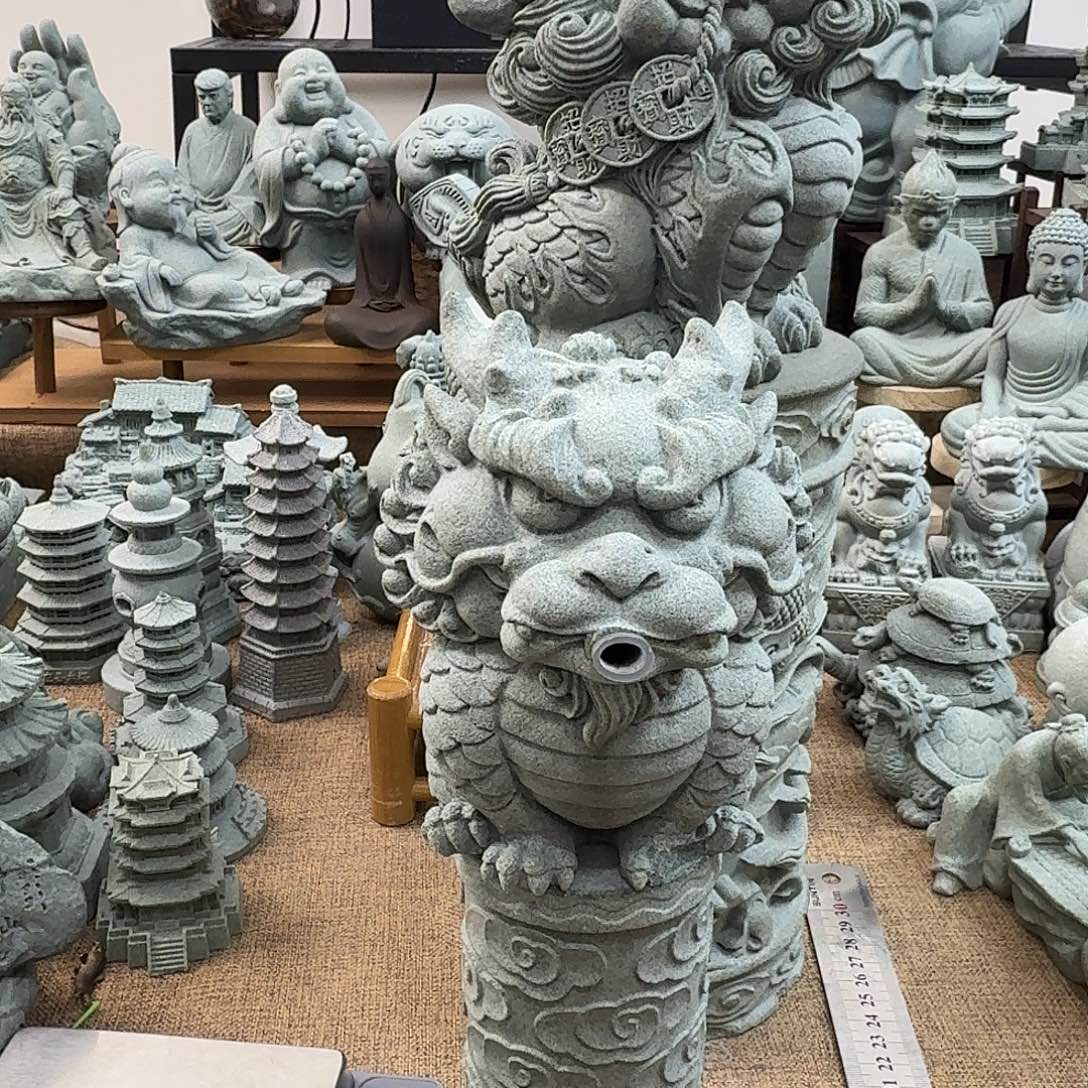 石材青砂石流水龙站着短尾巴