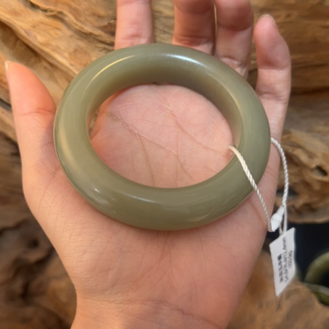 和田玉且末桃花粉手镯54.8-16.4-12.4