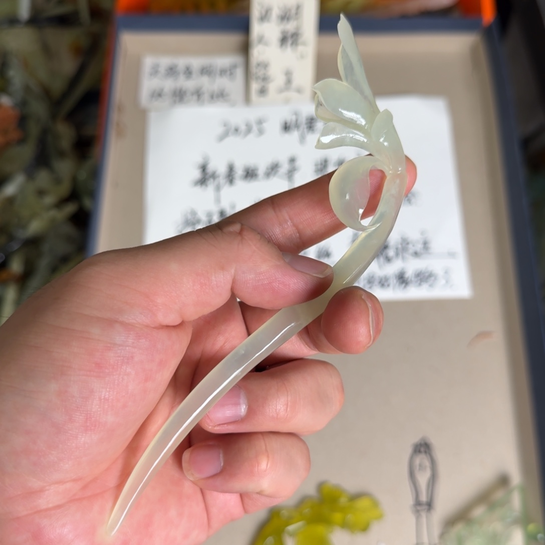 岫玉发饰未镶嵌明君玉簪贼拉好看