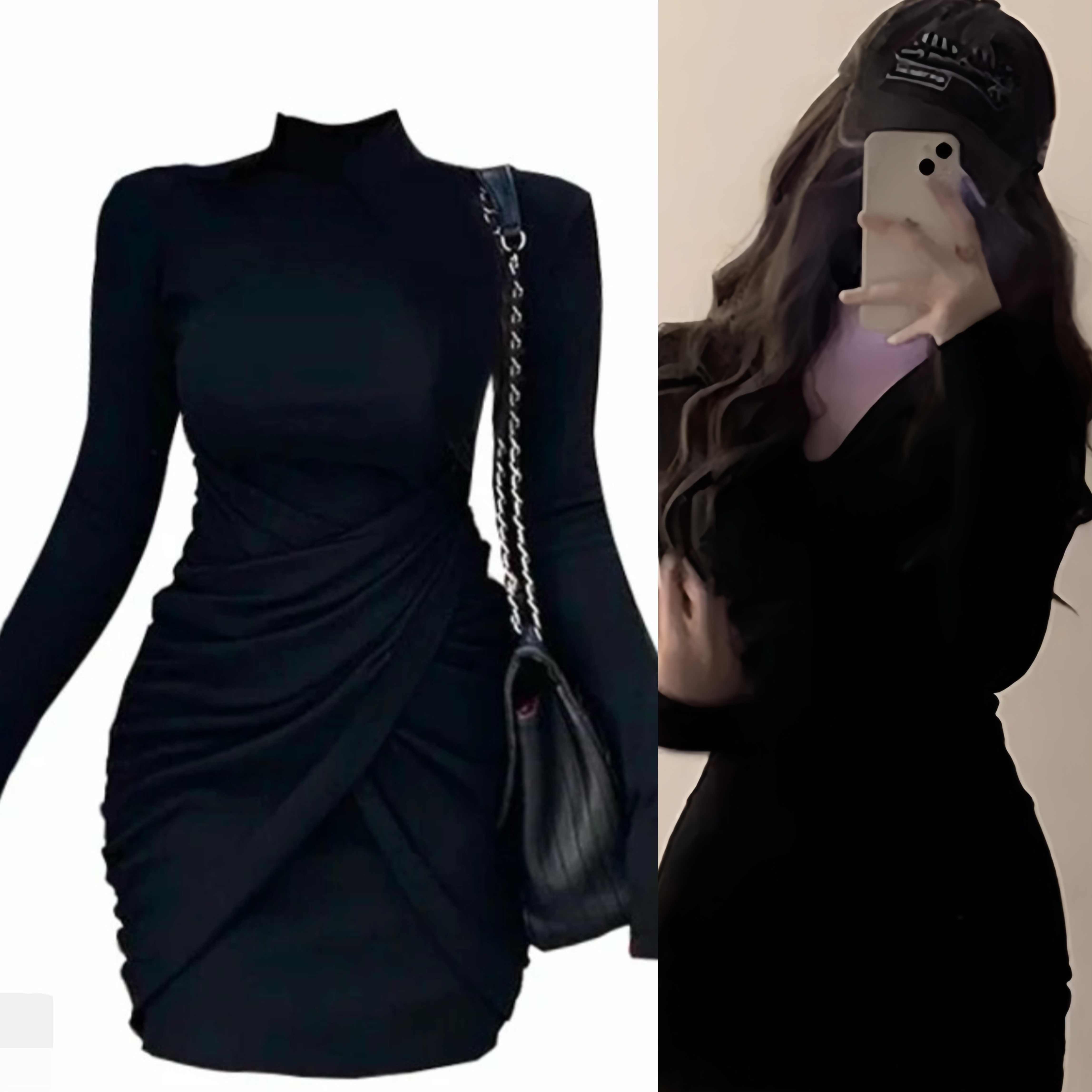 【迷人妖精】（有垫肩）蚂蚁腰包臀裙半高领 9259 V领 9262