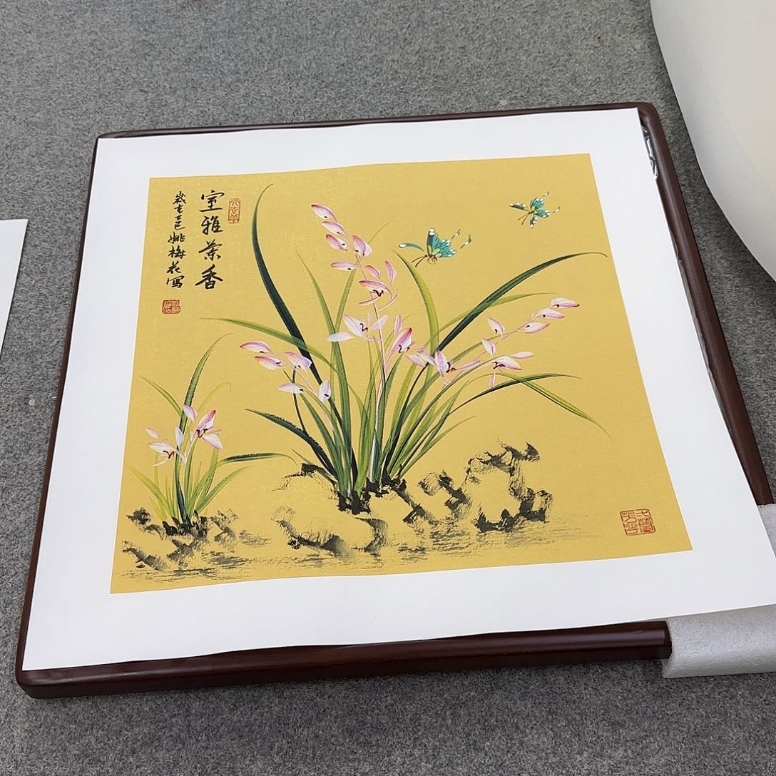 r***e国画国画立体兰花