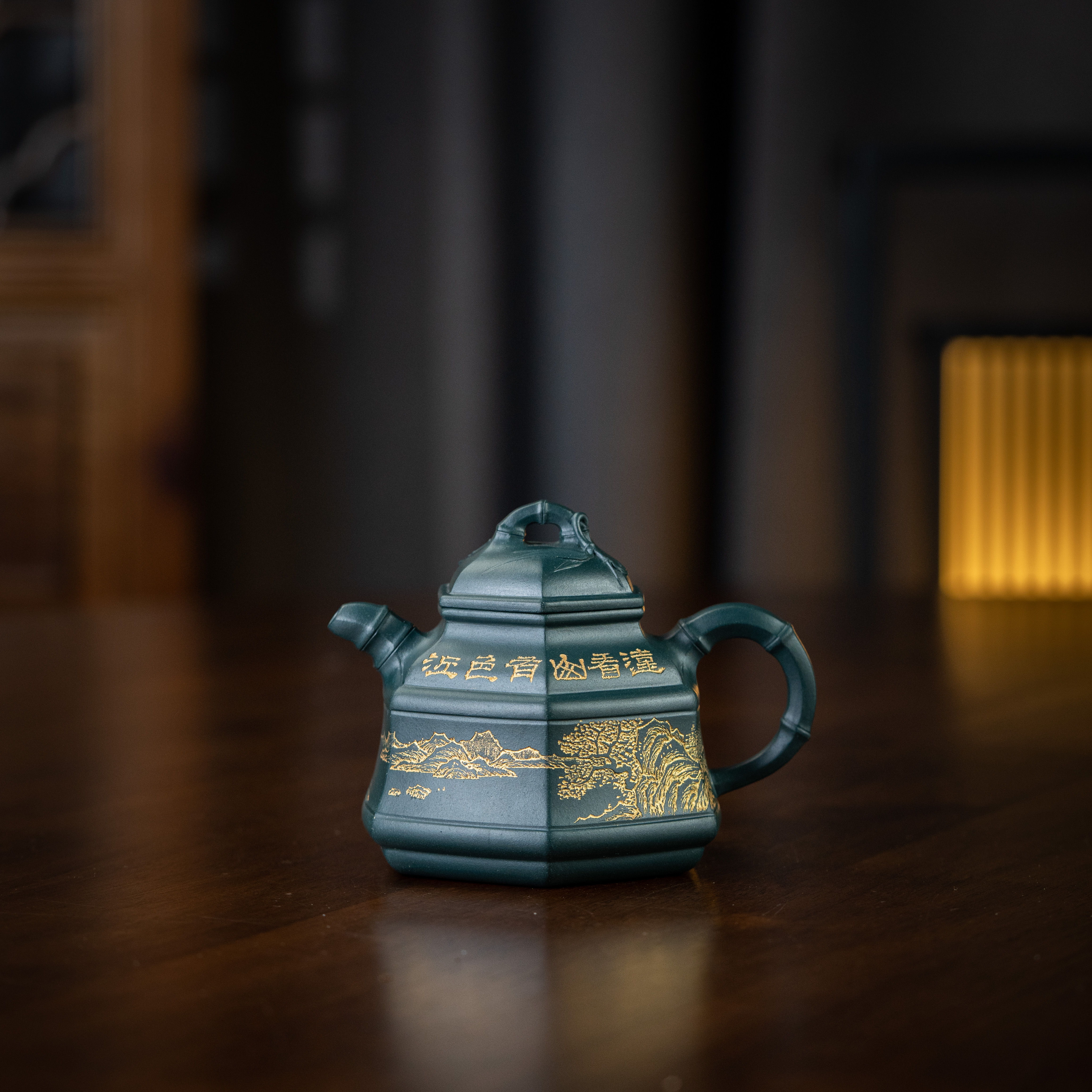 范家壶庄 六方竹鼎(远看近听) 范倩雯 苏门答腊青 210cc 紫砂壶