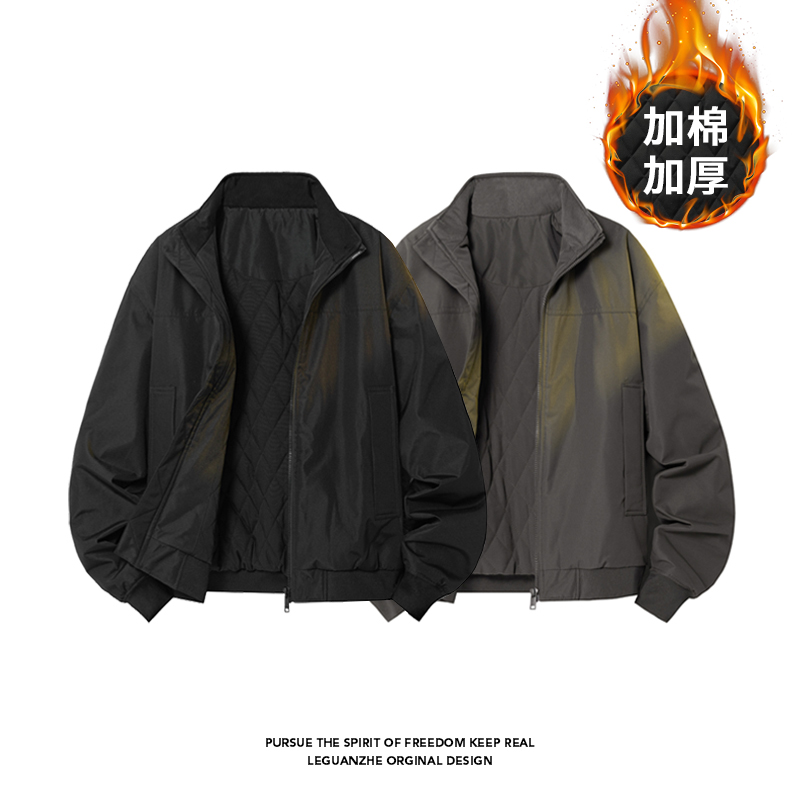 美式飞行员夹克棉服男款秋冬季捏褶廓形立领三防cleanfit短款外套