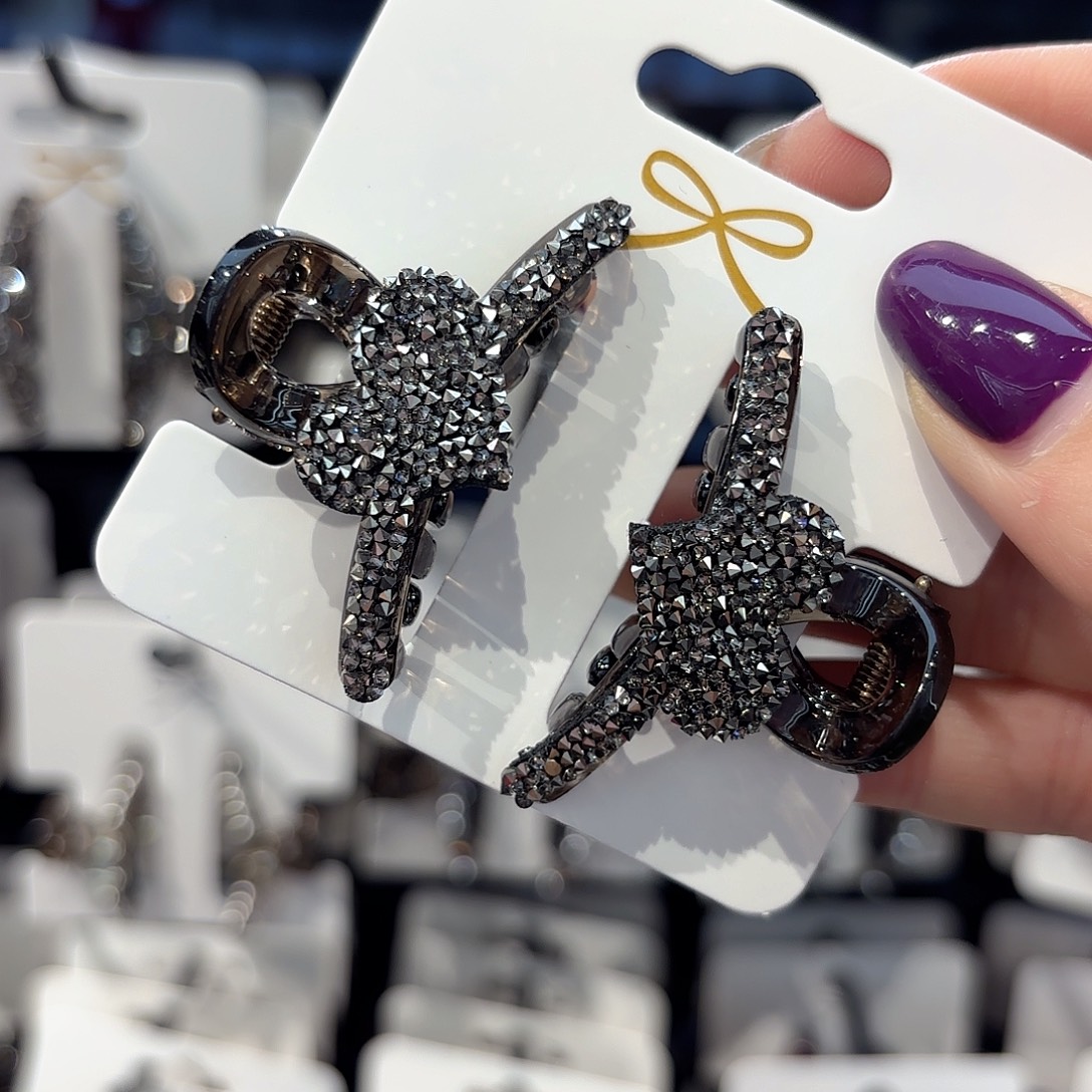 皮质铁合金爱心砂糖刘海夹