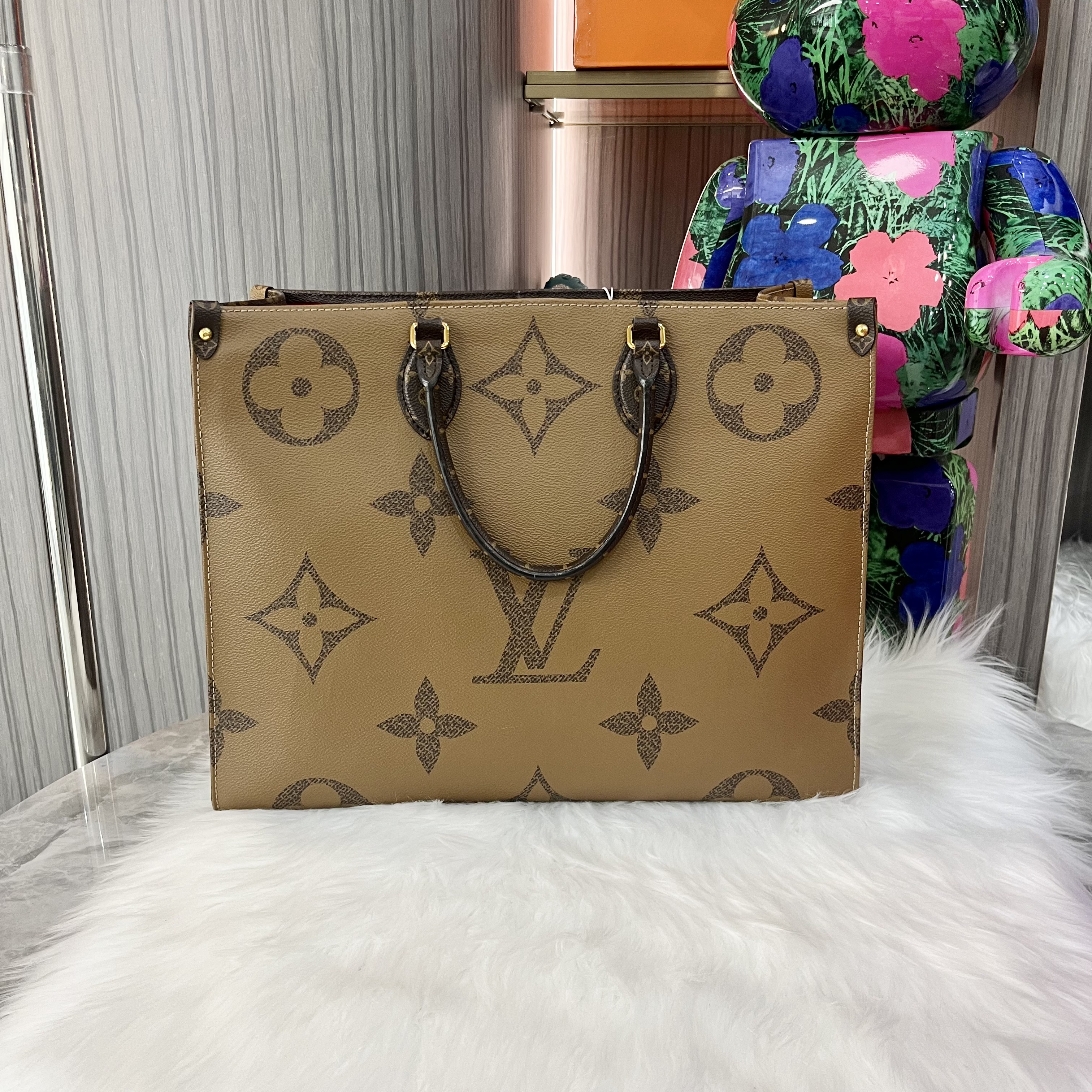 95新 LouisVuitton/路易威登 【辛河奢品】lv大号onthego手提单肩包
