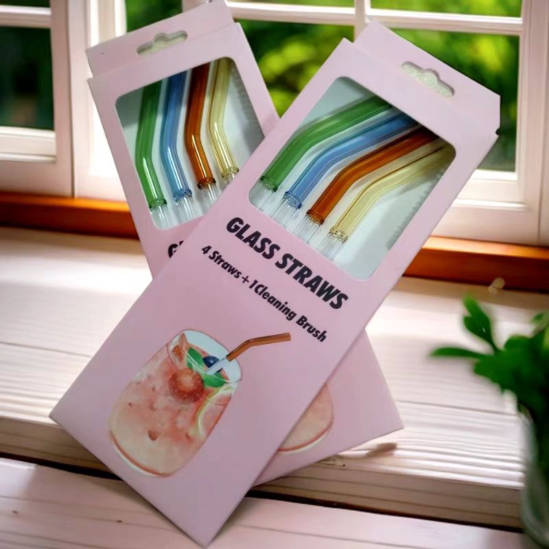 ins风彩色花朵吸管精致水杯玻璃海星吸管果汁咖啡牛奶弯头吸管