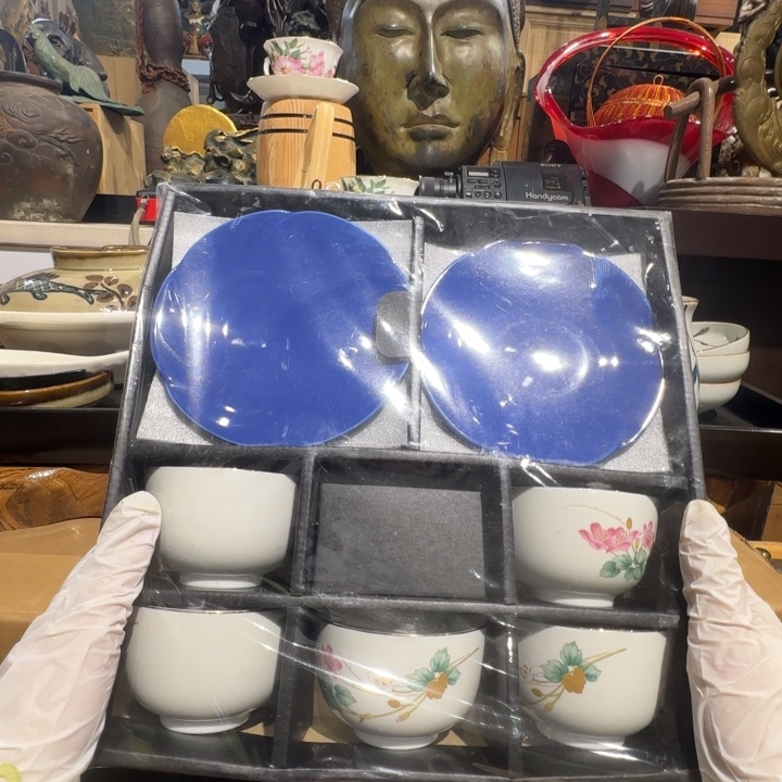 茶盏古古回流瓷器摆件8