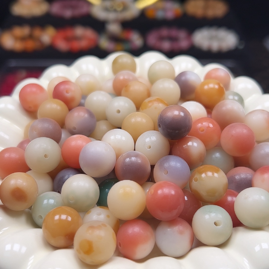 菩提根/象牙果手串卡14非料多宝花皮圆110颗