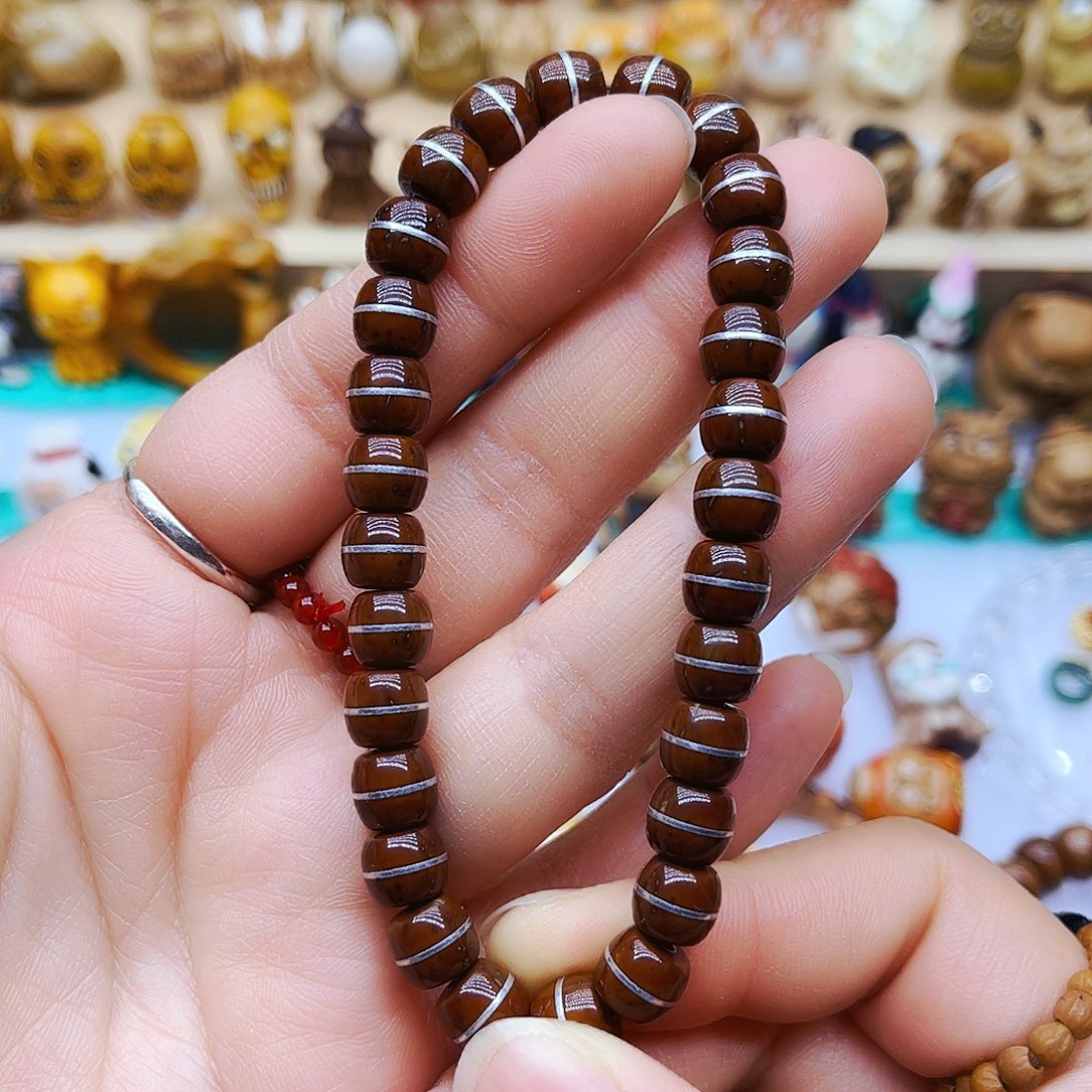 紫金鼠吊坠手工打磨手链