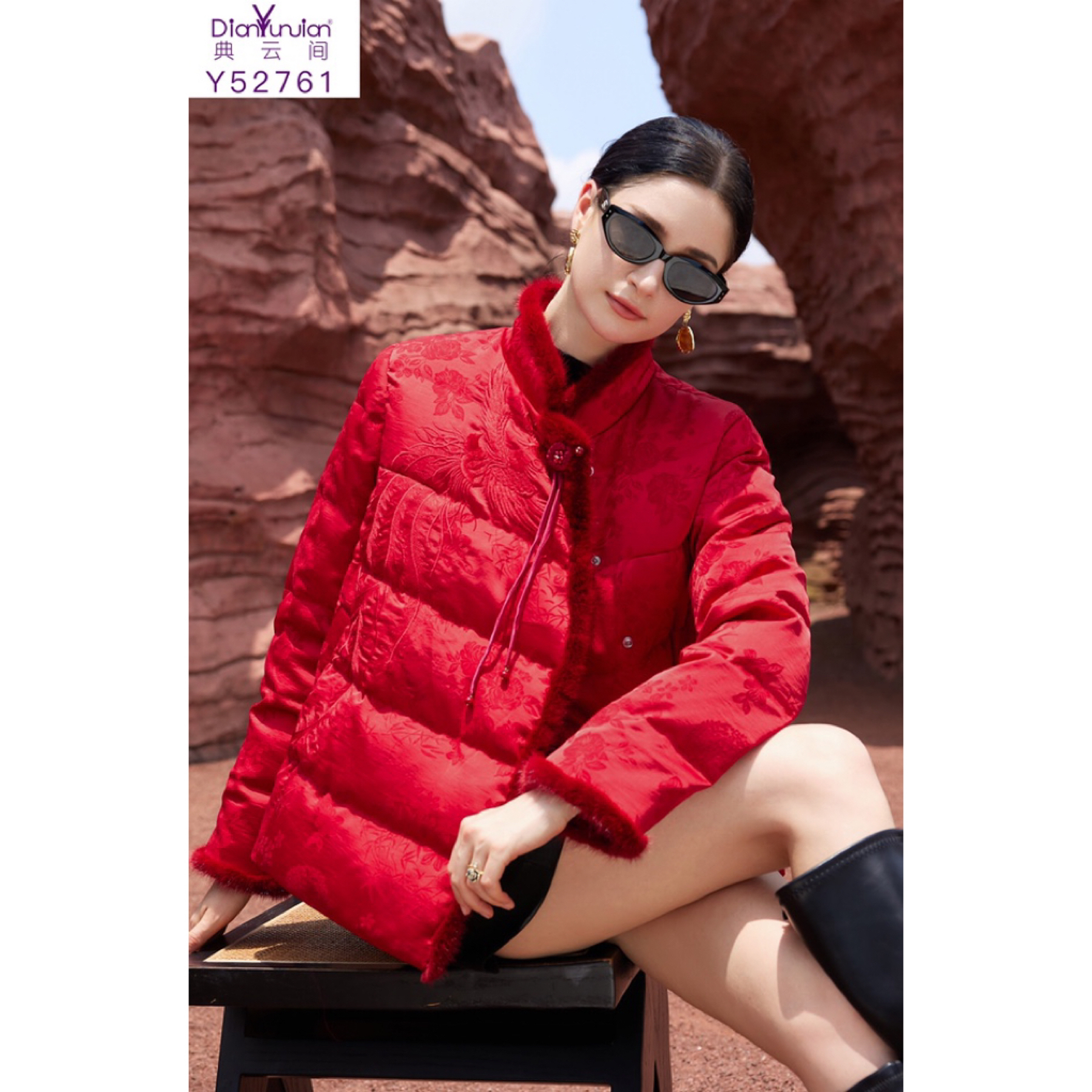 52761新款时尚真水貂毛中式立领加厚保暖羽绒服