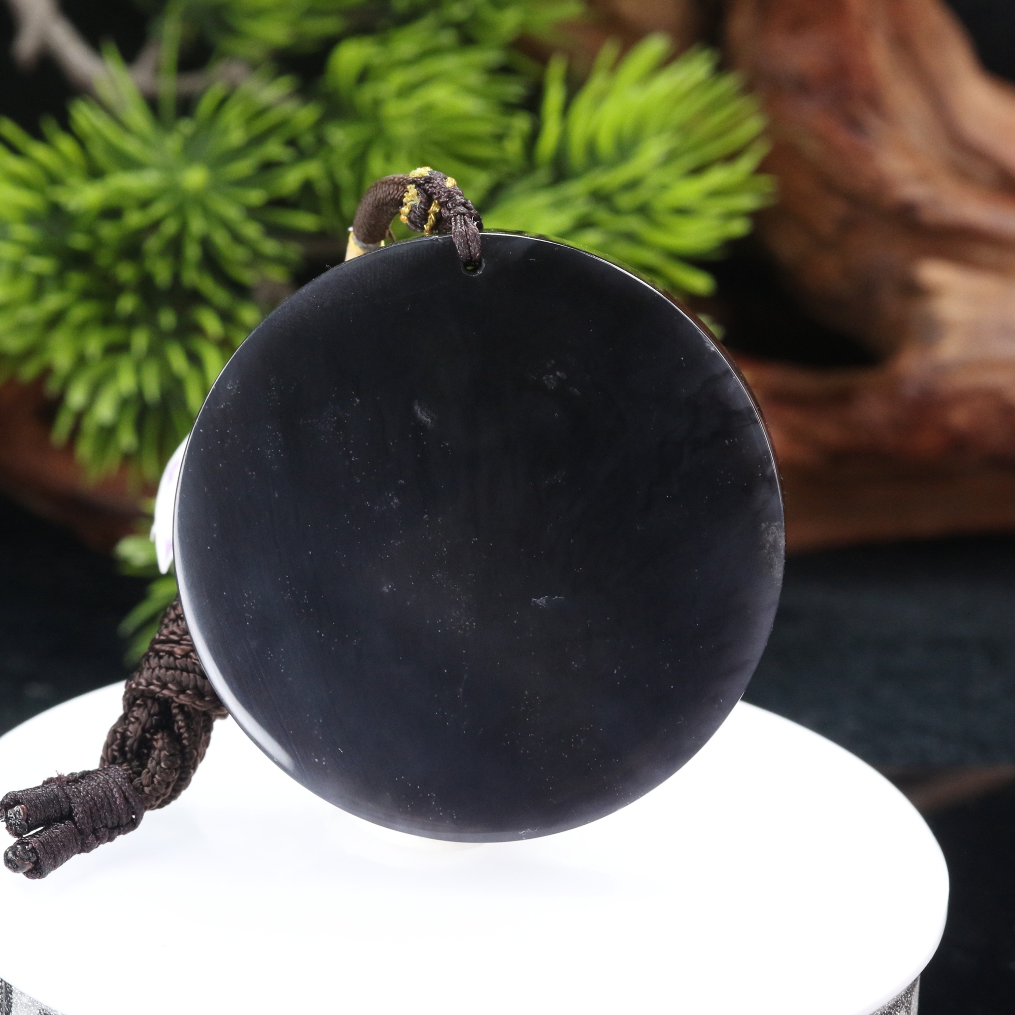 6和田玉浓烟紫无事牌/100321上海嘉禾拍卖