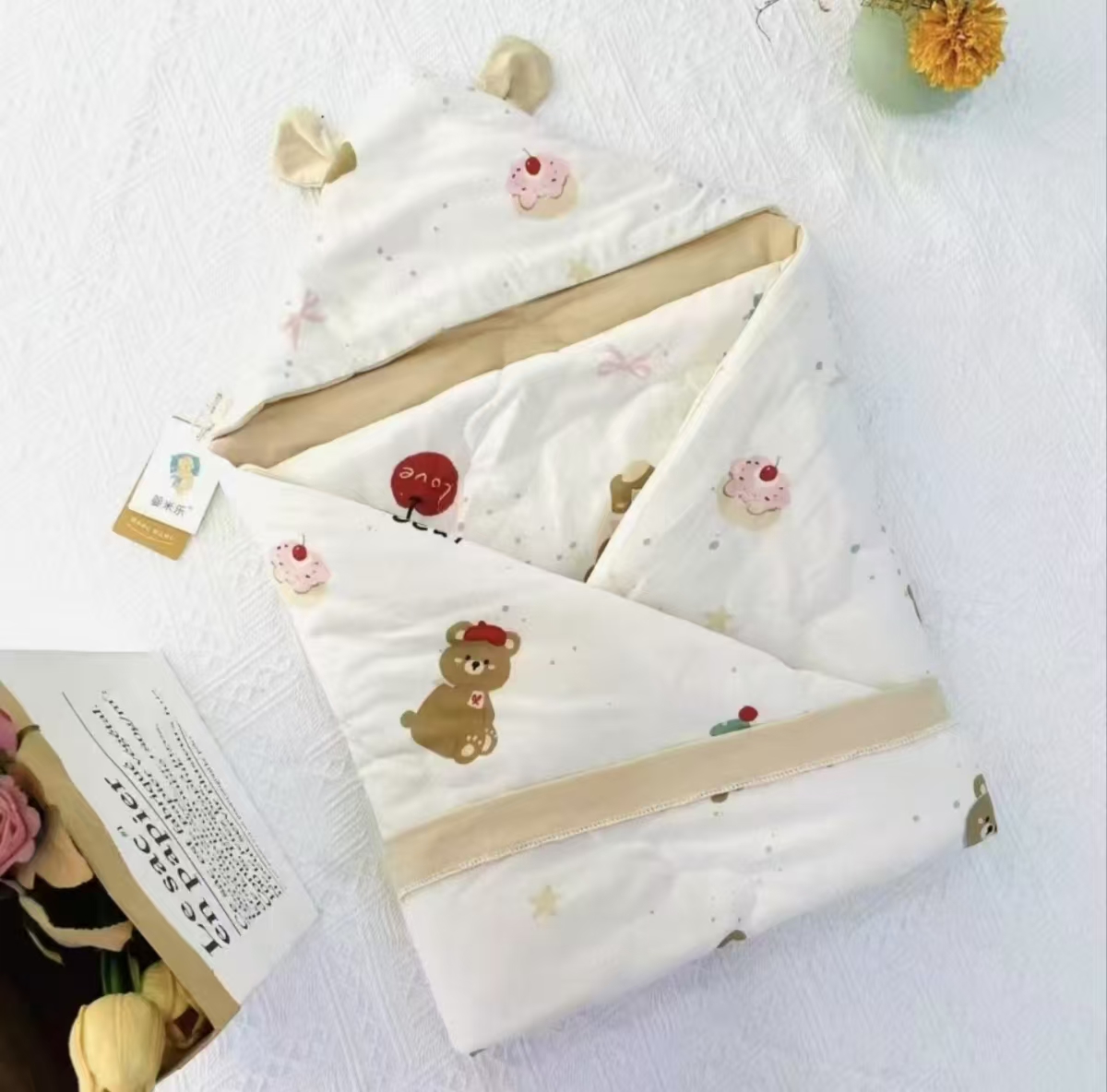 秋冬加厚抱被新生儿棉包被