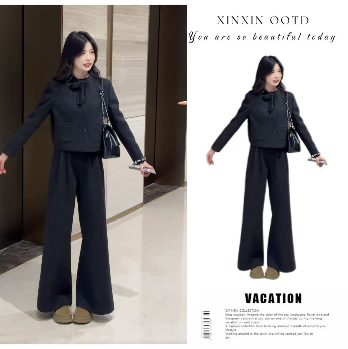 【达人专属】时尚套装宽松套装时尚减龄高腰百搭女装显瘦两件套