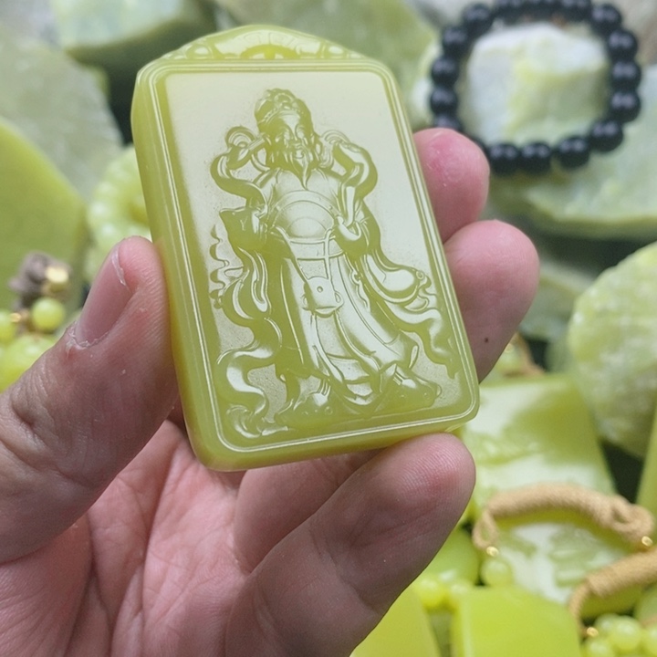 上***枫石材新疆若羌牌子财神