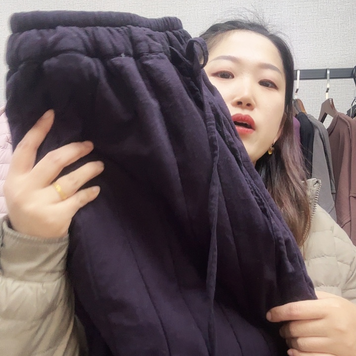我***真蓝紫色棉裤不退换