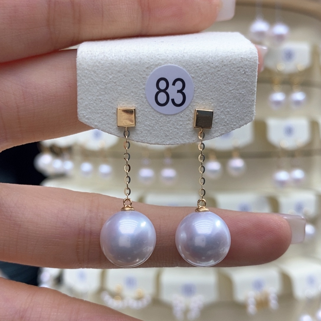 淡水珍珠耳饰18K金镶嵌