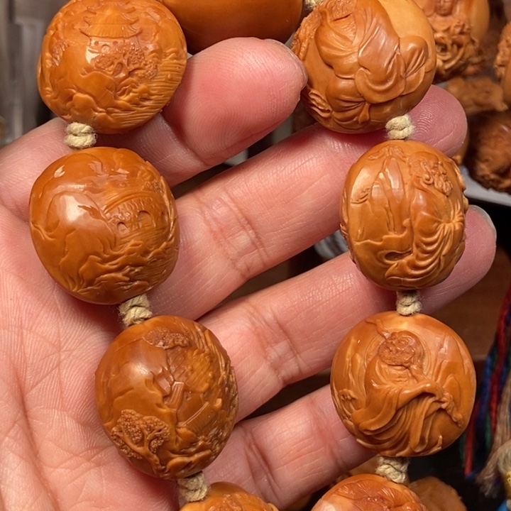 橄榄核手串/手链孤*侠橄榄核雕刻2.5风景达摩