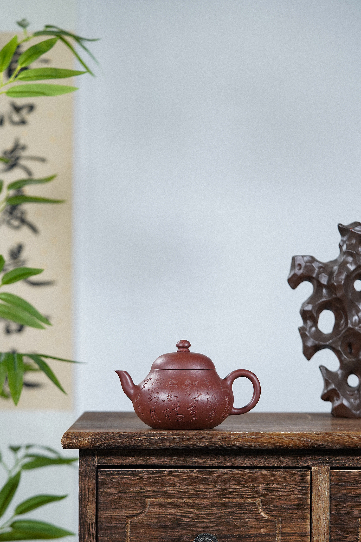 【禅砂居】梨型壶_220cc_枣红泥_全手工手制_宜兴原矿茶壶精工圆器