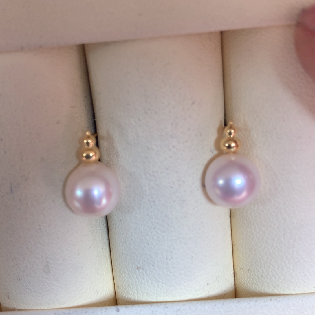 海水珍珠耳饰18K金镶嵌