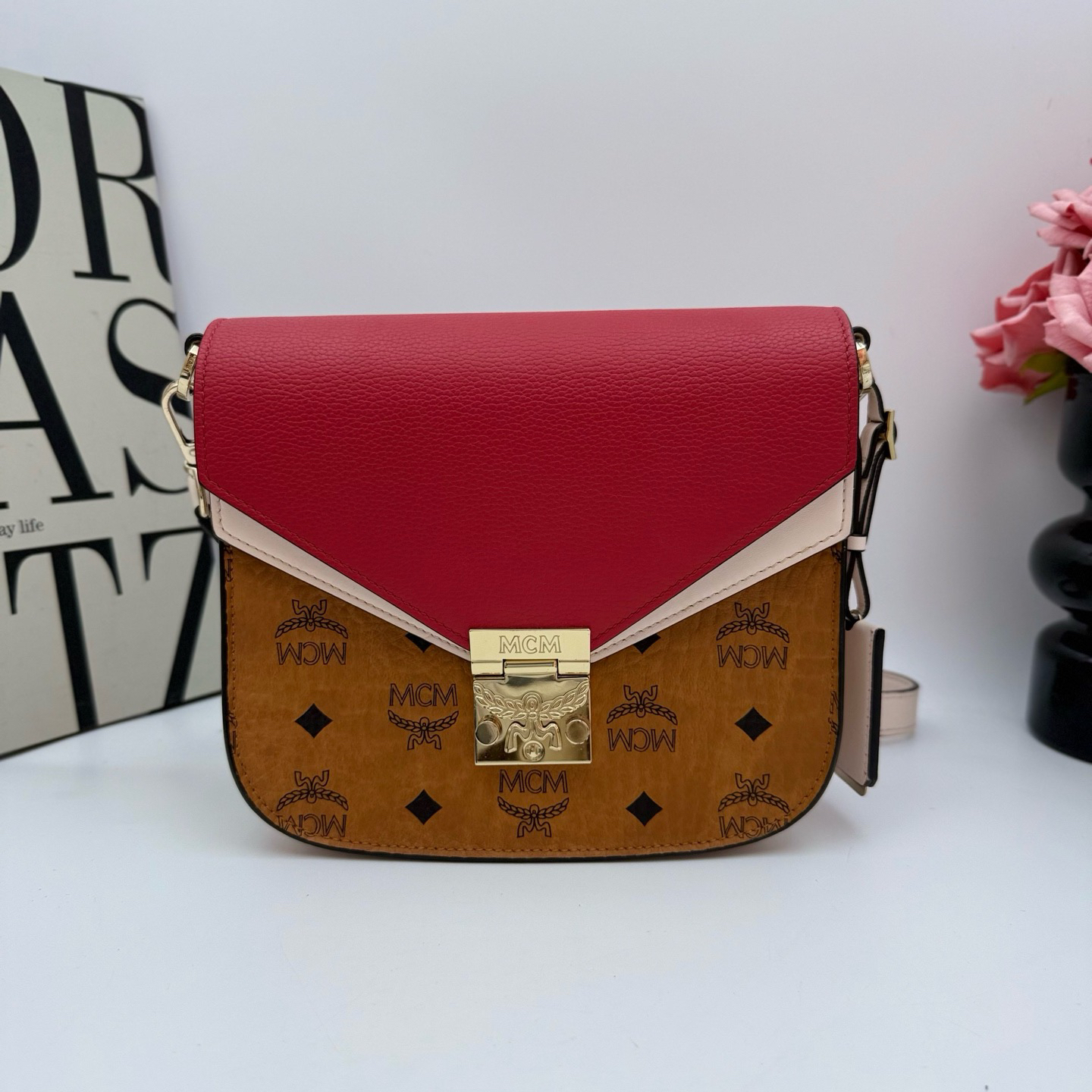 95新 MCM MCM/MCM  xy 7063 拼色马鞍包