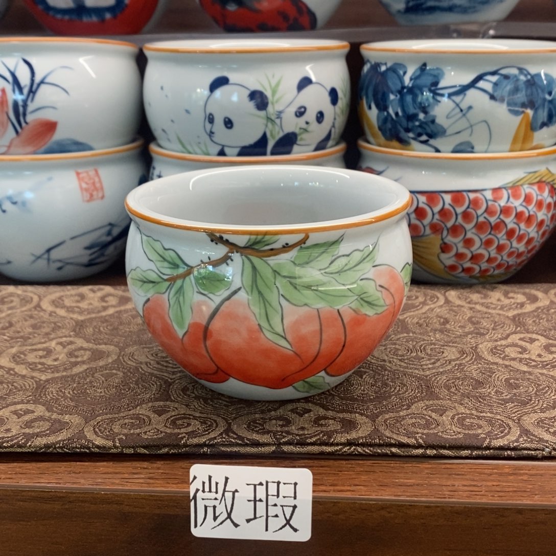 釉下手绘茶具微瑕手工绘制