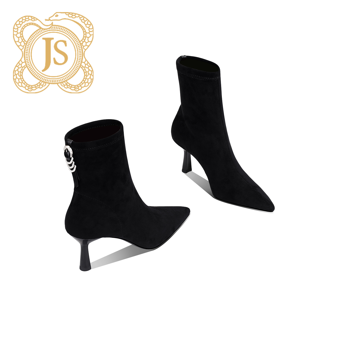 已开价，3530X8524气质百搭黑色高跟秋冬时尚欧美尖头细跟弹力靴