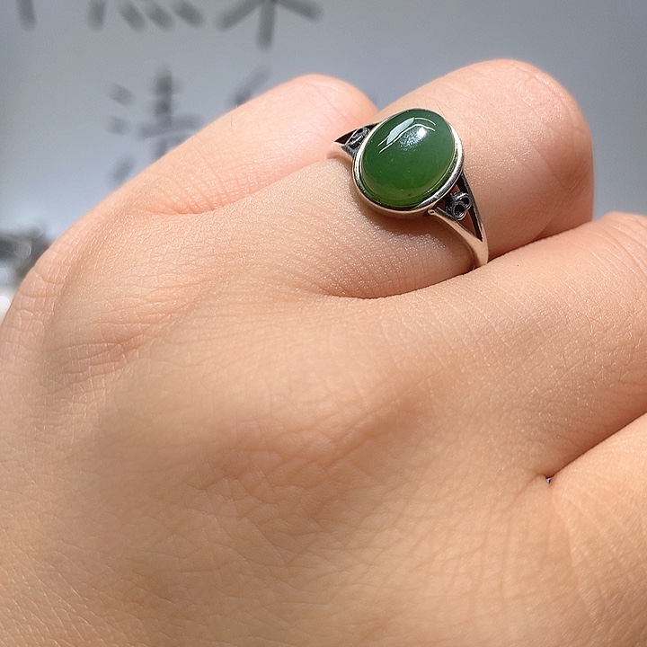 烟晶戒指银S925镶嵌水晶