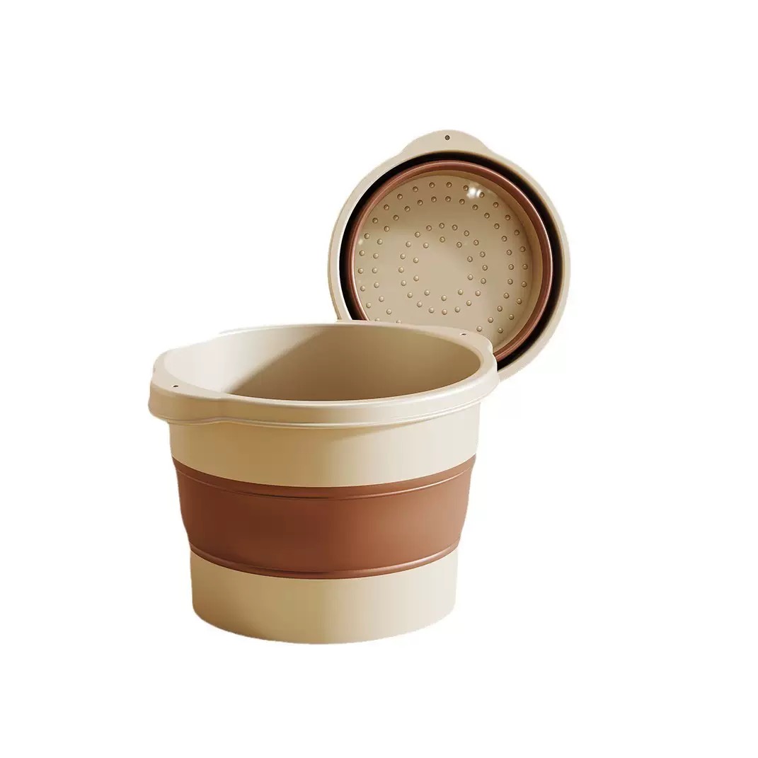 一个可折叠足浴盆按摩洗脚盆手提伸缩泡脚桶宿舍便携