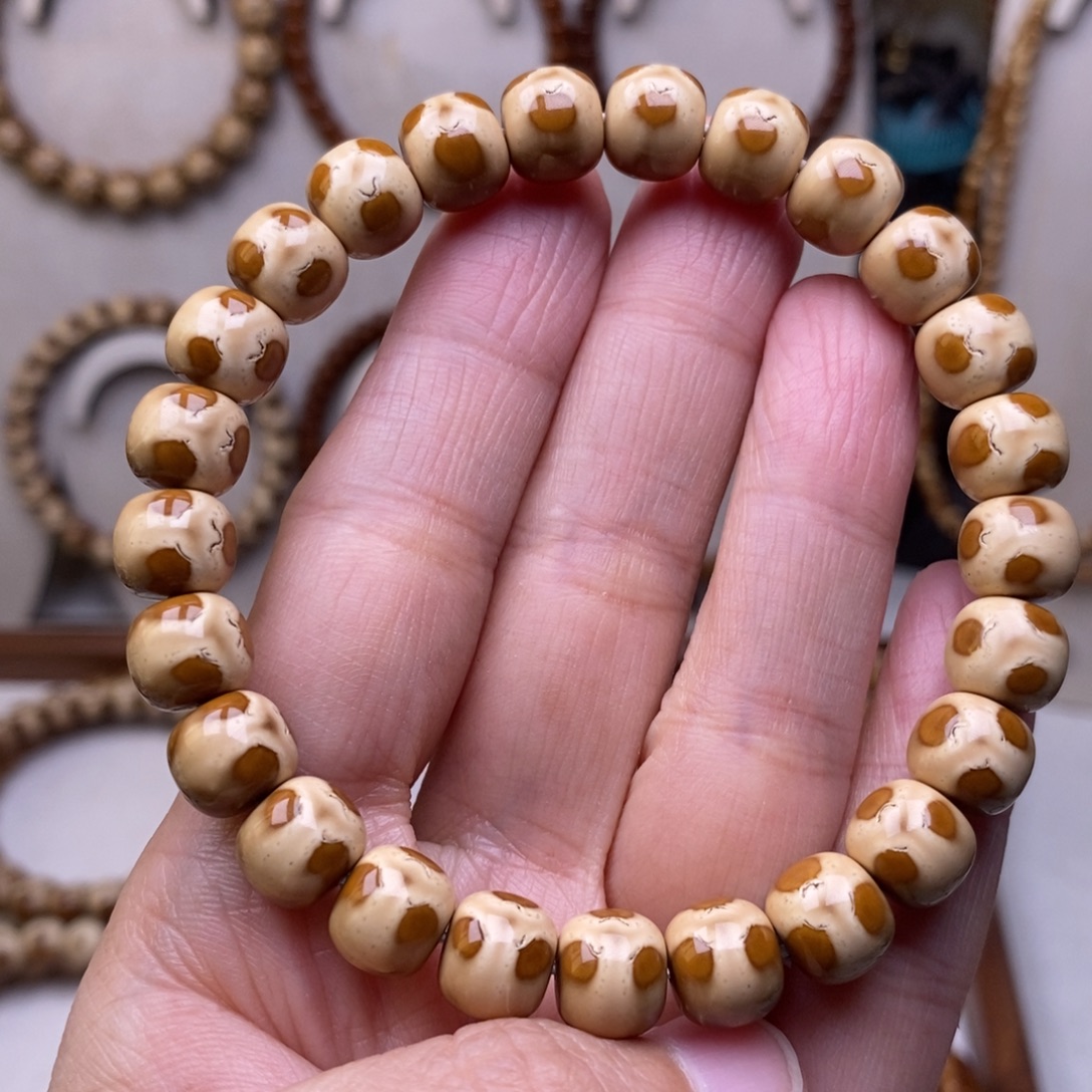 最***哥手串紫金鼠精工实心熊猫三叶草双面对齐9.5精品