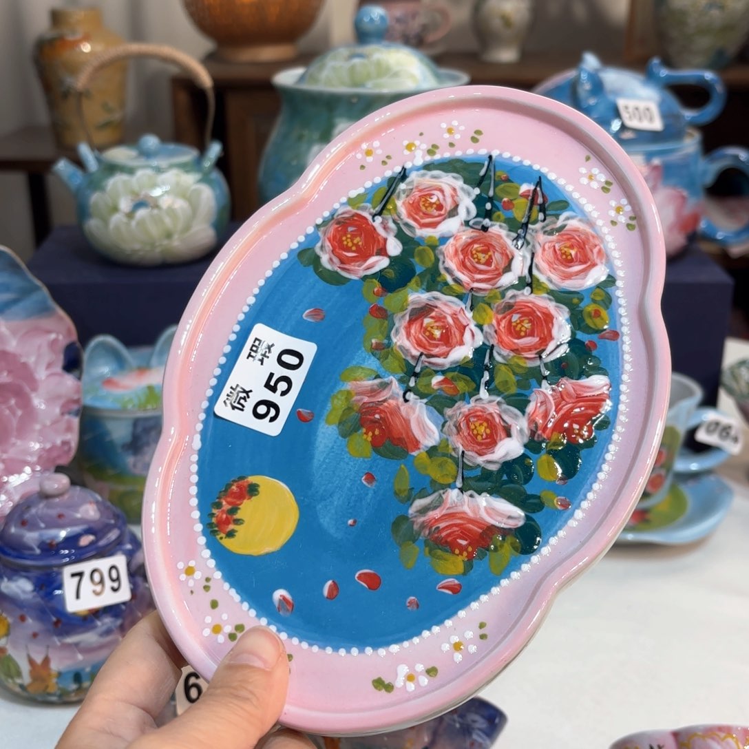 景德镇手绘高温釉下彩陶瓷茶具