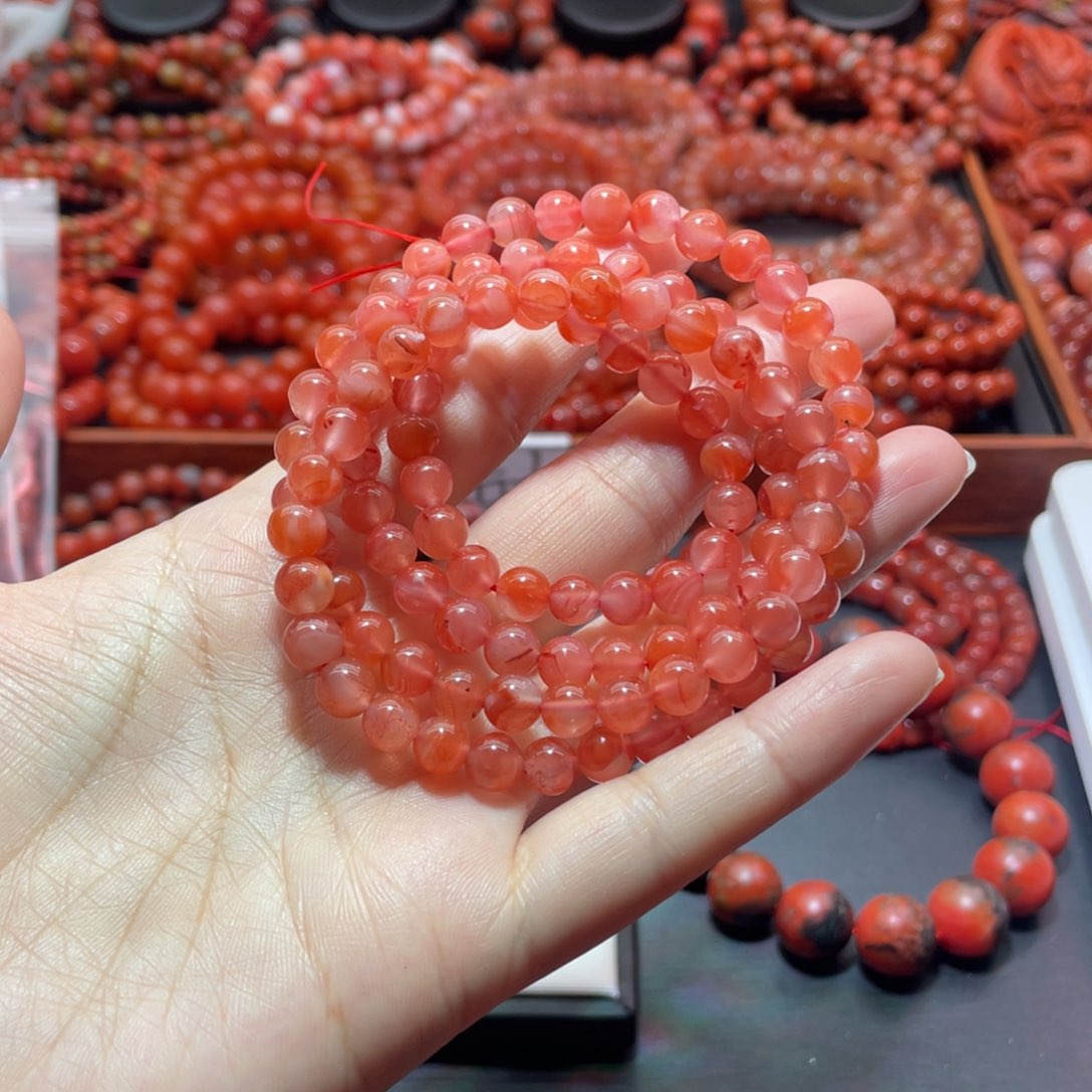 南红玛瑙手链未镶嵌