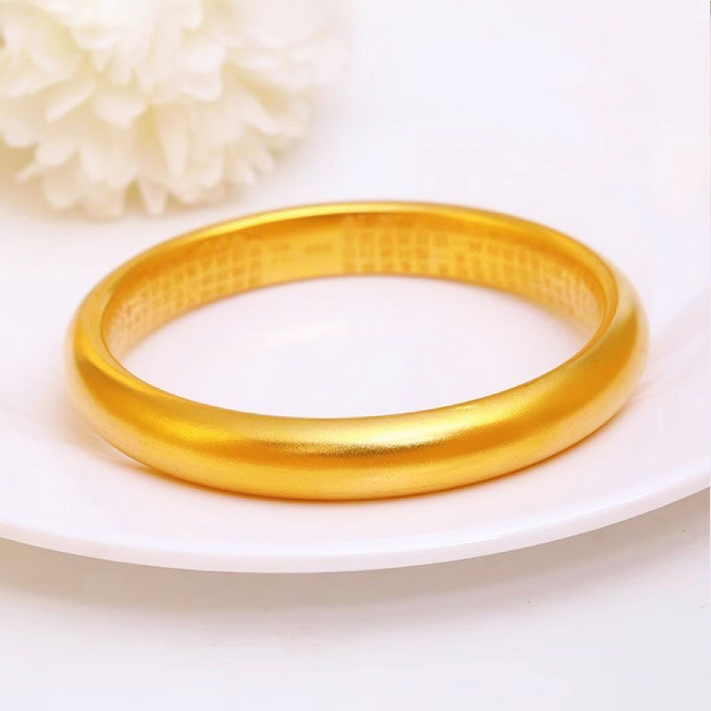 足银手镯 足银宽版泥鳅背手镯好物内刻心经闭口磨砂不掉色经典款