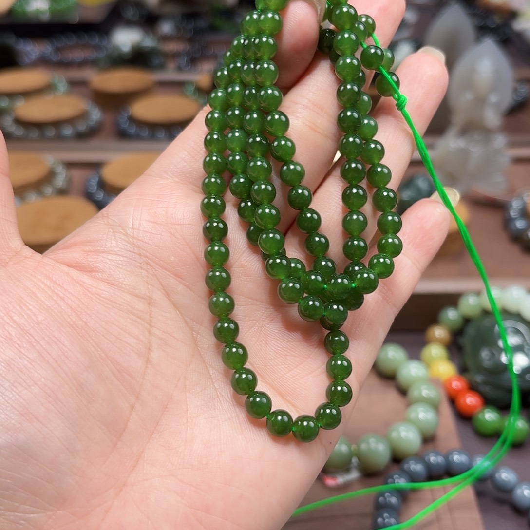 和田玉（碧玉）未镶嵌手链俄6 108 