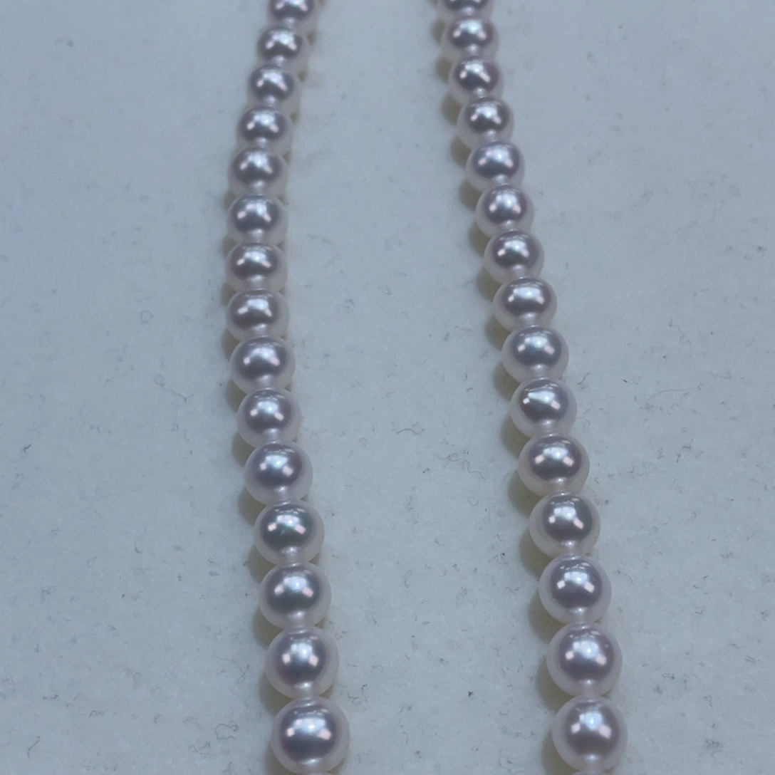 淡水珍珠颈饰银S925镶嵌6.5m通透干净白透炫彩