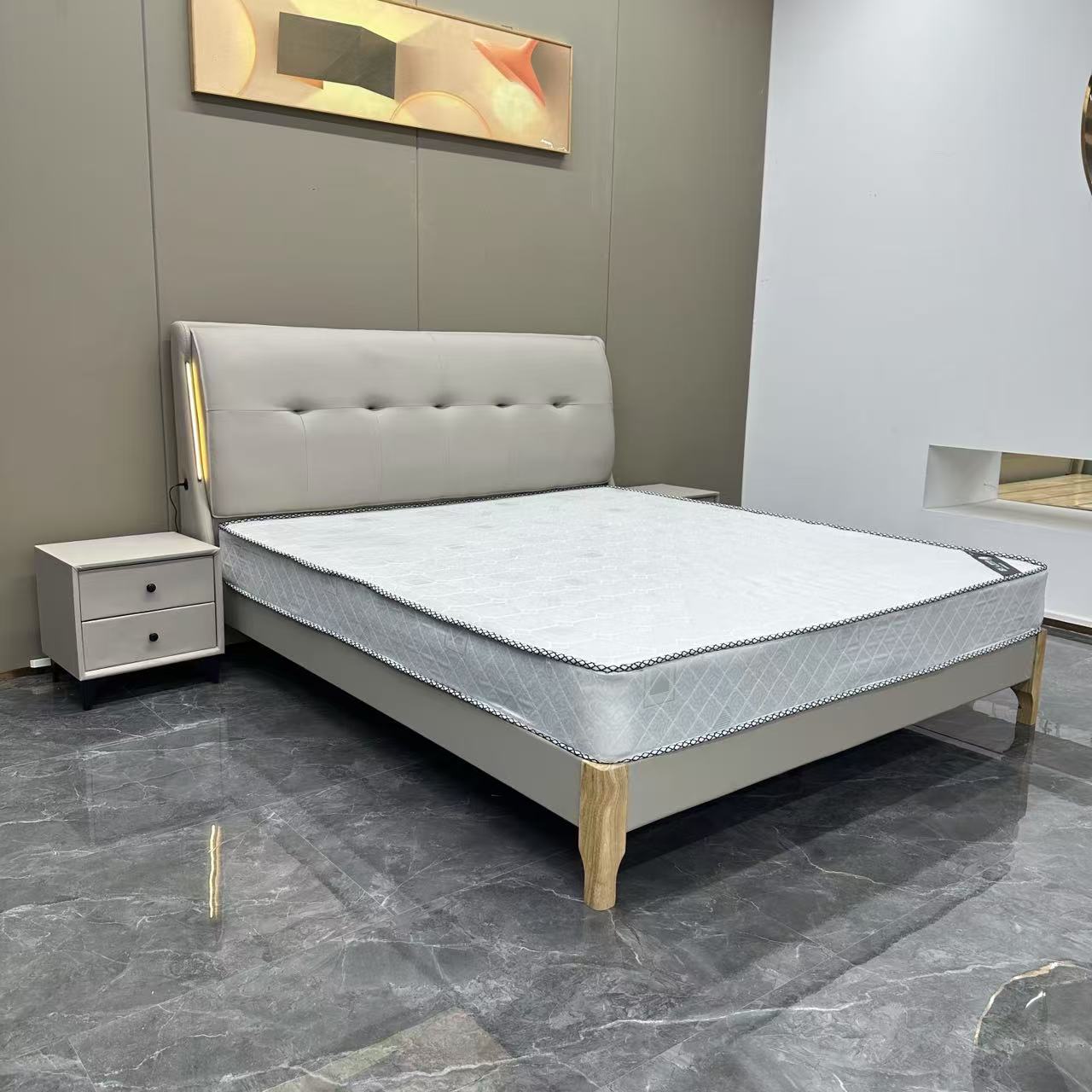 【老虎脚-橡木床板】轻奢主卧双人床大床1.5米1.8米现代简约多功能