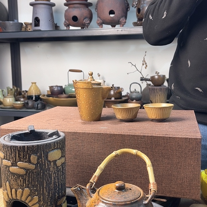 紫泥茶壶紫砂粗陶茶器