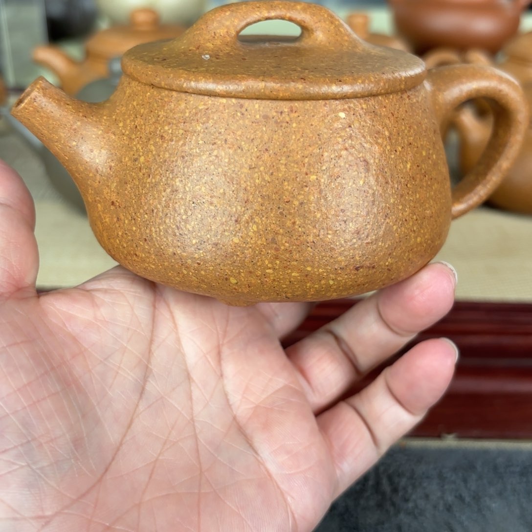 紫砂茶壶梨皮黄段宽口200